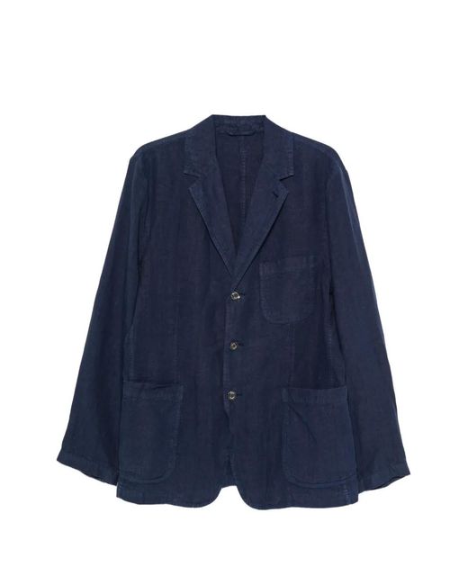 Aspesi Blue Samuraki Pocket Single-Breasted Blazer for men