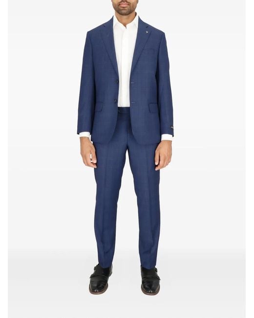 Scotch & Soda Blue Checked Two-Button Suit for men