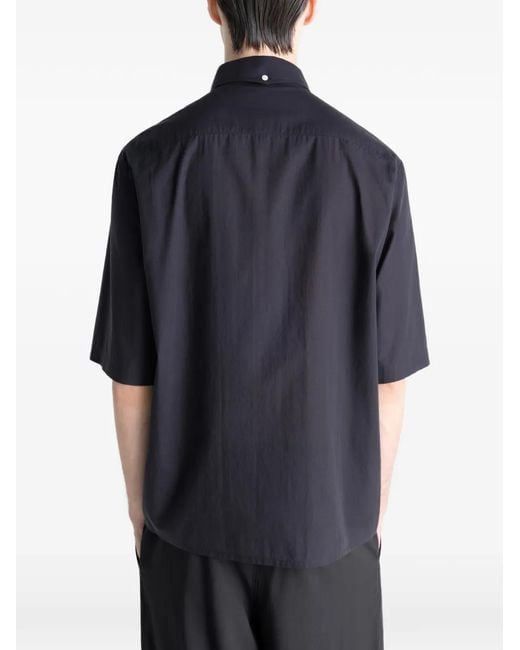 Lemaire Blue Button-Down Short-Sleeves Shirt for men