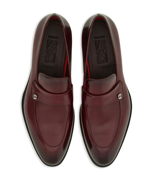 Ferragamo Tramezza Leather Loafers in Brown for Men | Lyst