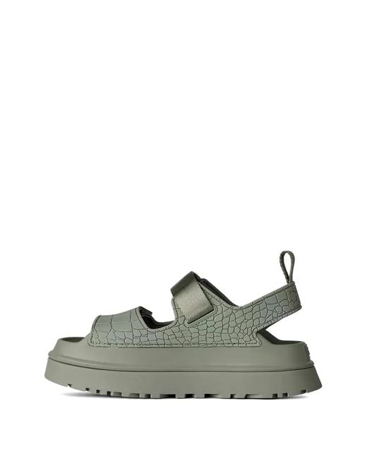 Ugg Green Goldenglow Embossed Sandals