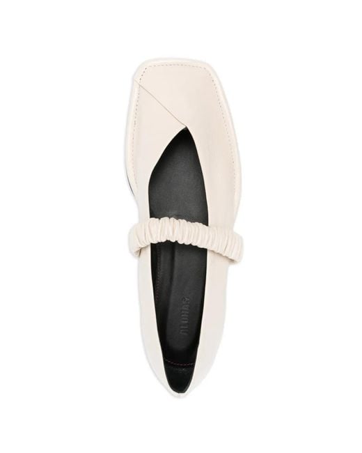 Alohas White Square-Toe Ballet Flats