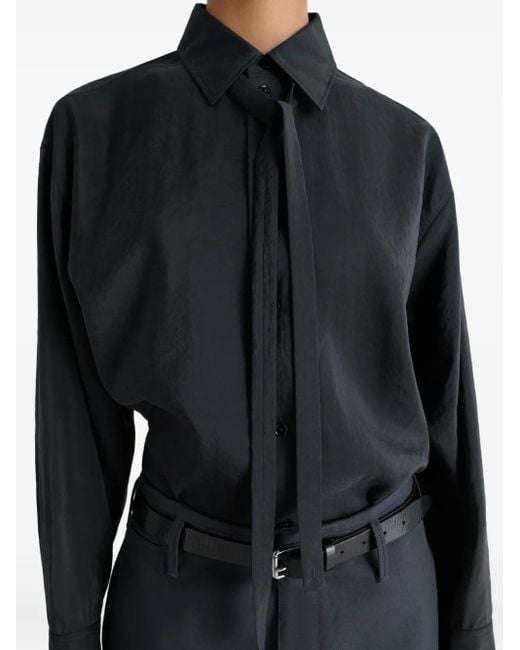 Lemaire タイネック シャツ Black