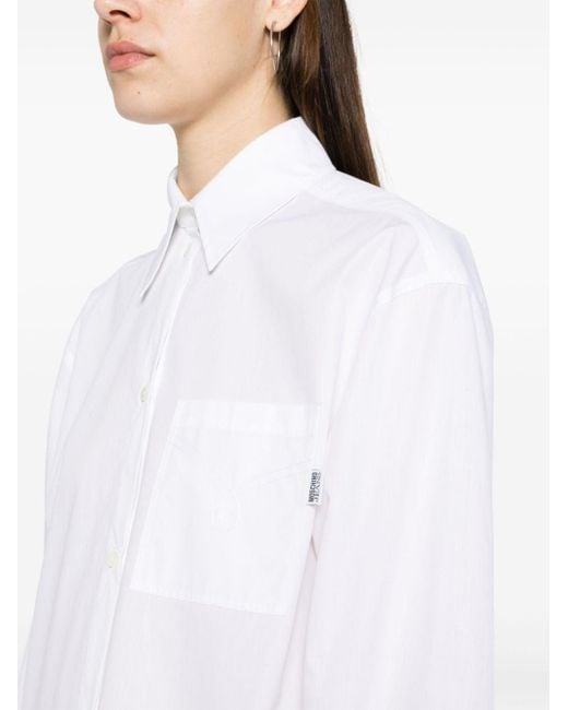 Moschino Jeans White Cotton Shirt Dress