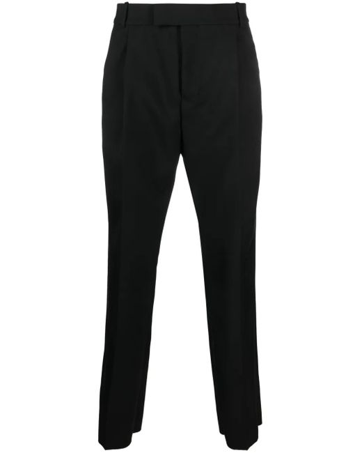 McQueen Black Straight-Leg Wool Trousers for men