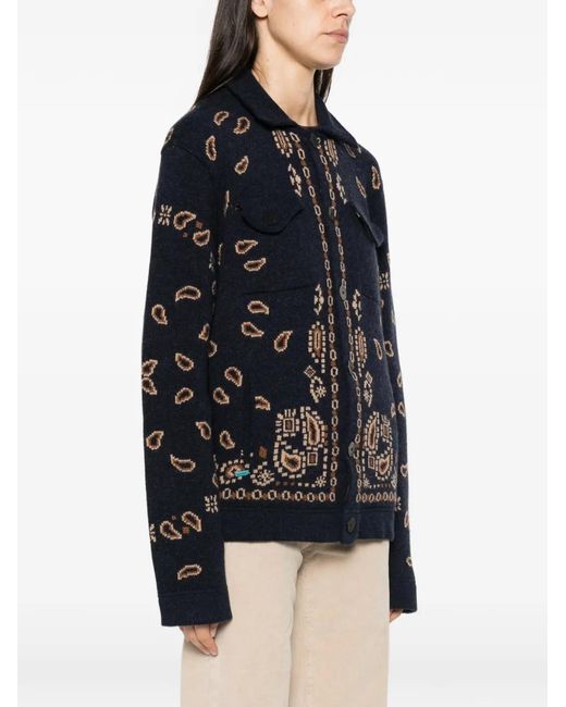 Alanui Black Button-Up Cardigan