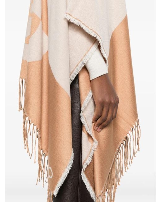 Liu Jo Tweekleurige Cape Met Franje in het White