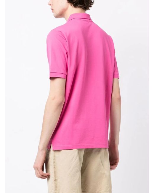 Pringle of Scotland Pink Geometric George Golf Polo Shirt