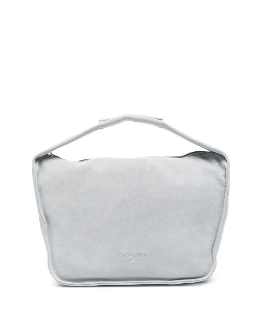 Patrizia Pepe Gray Medium Contemporary Hobo Suede Tote Bag