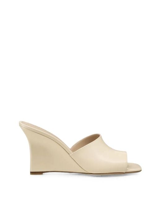 Stuart Weitzman Natural Vinnie Wedge Mules