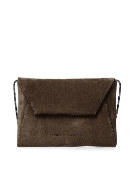 Brunello Cucinelli Brown Duo Monili-Strap Shoulder Bag