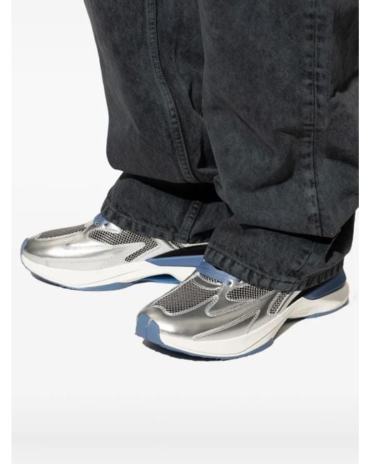 Lanvin White Mesh-Panel Sneakers