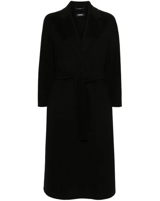 Abrigo Poldo Cruzado Con Cinturón Max Mara de color Black