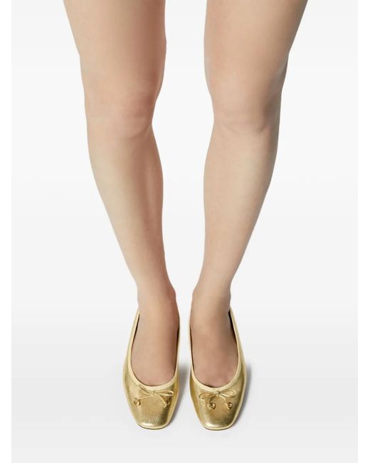 Odissi Natural Lou Bow Square Ballerina