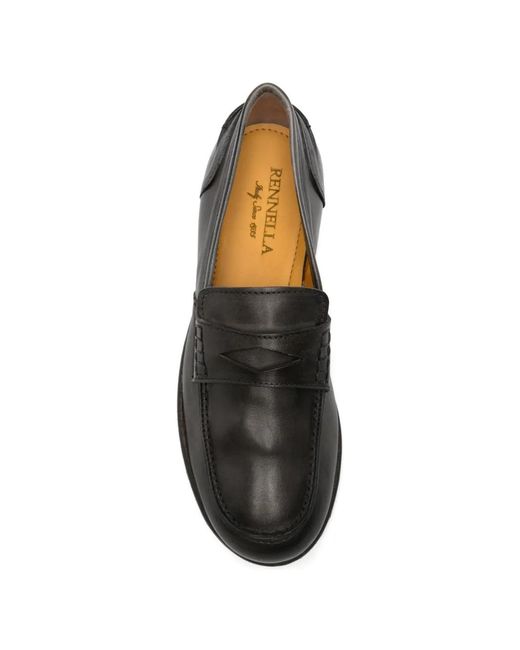 F.LLI RENNELLA Black Leather Loafers for men