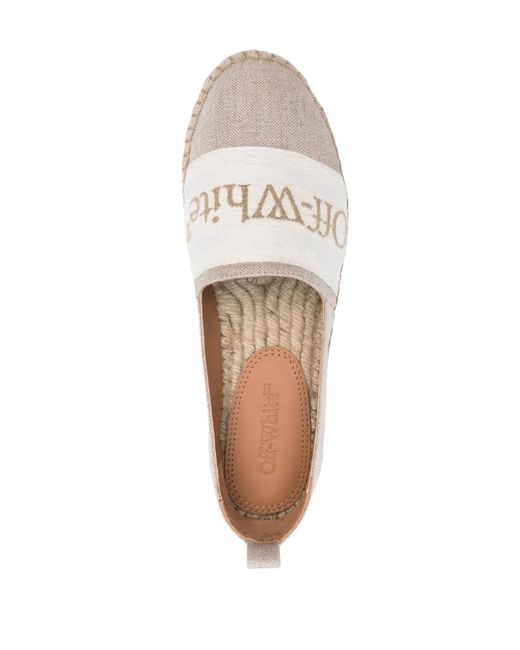Off-White c/o Virgil Abloh Gray Off- C/O Virgil Abloh Bookish Logo-Pattern Canvas Espadrilles