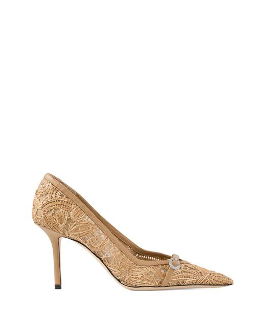Jimmy Choo Natural Keari 85 Flower-Detailed Pumps
