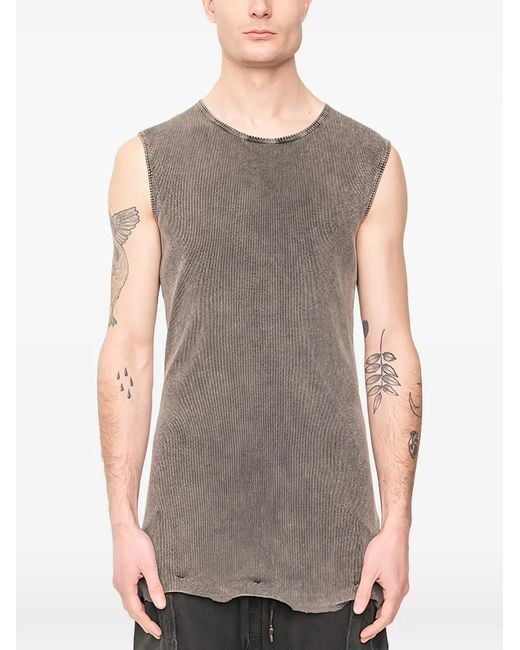 MD75 Gray T-Shirt En Maille À Design Sans Manches for men