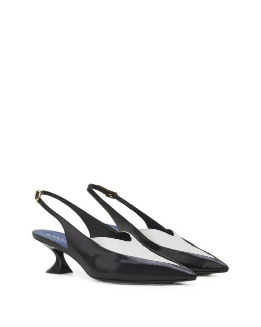 Lanvin Black Two-Tone Pointed-Toe Pumps