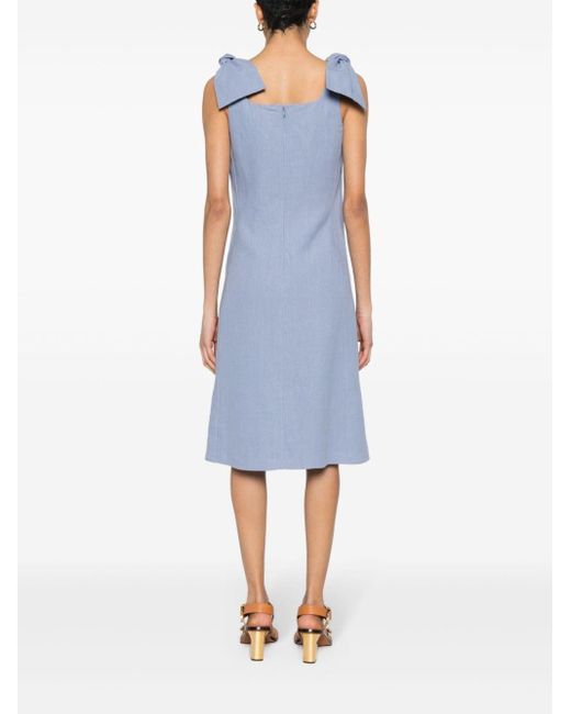 Chloé Blue Linen Midi Dress