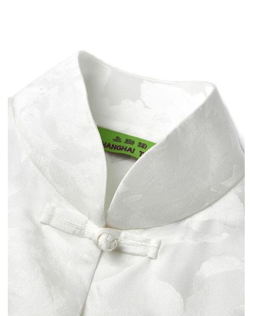 Shanghai Tang White Silk Blouse