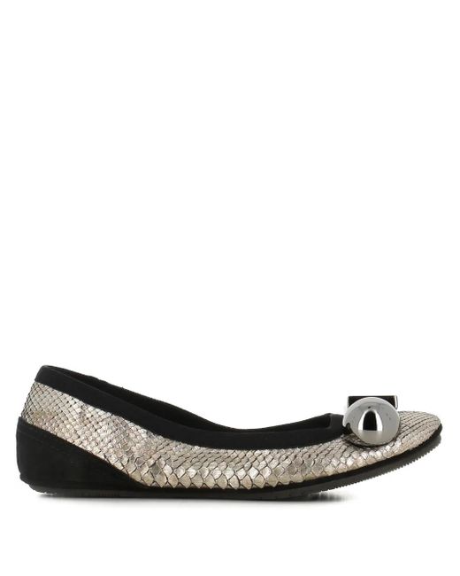 Dove Nuotano Gli Squali Brown Embellished Ballet Flats
