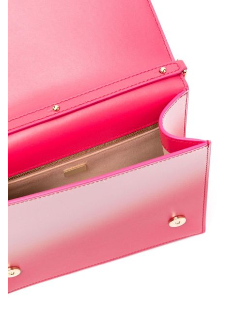 Sac à bandoulière en cuir à logo brodé Dolce & Gabbana en coloris Pink