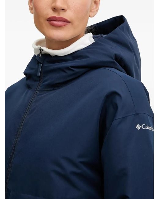 Columbia Blue Hooded Pocket Coat