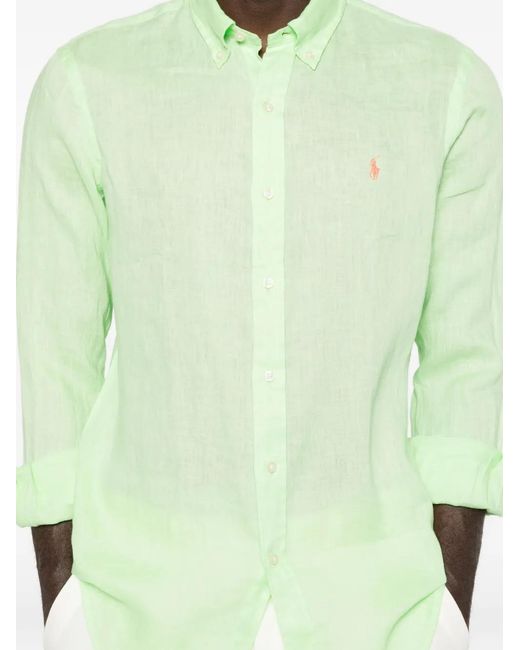Polo Ralph Lauren Green Long-Sleeve Shirt for men