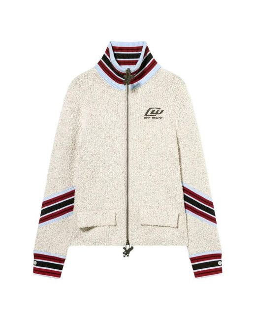 Off-White c/o Virgil Abloh White Striped Zip Cardigan for men