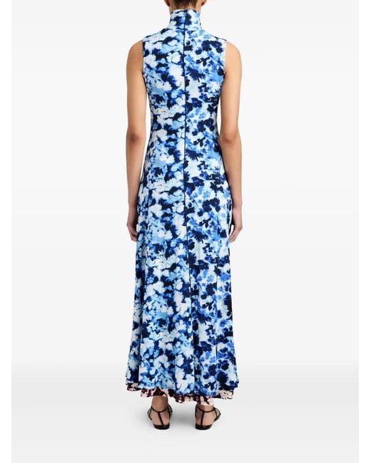 Proenza Schouler Blue Valentina Kleid mit Print