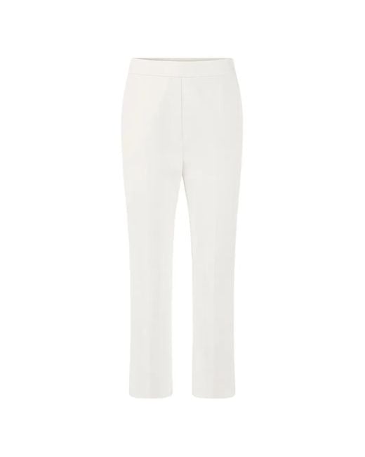 Marc Cain White Straight Trousers