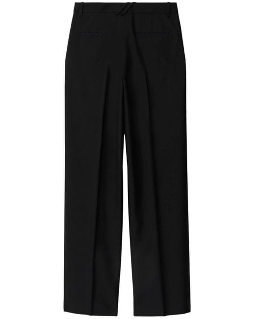 Pantalones rectos con pinzas Burberry de color Black