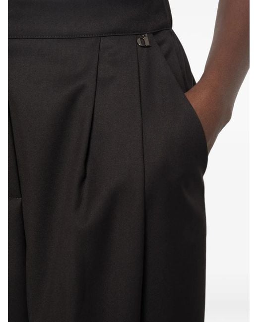 Dixie Black Pleated Wide-Leg Trousers