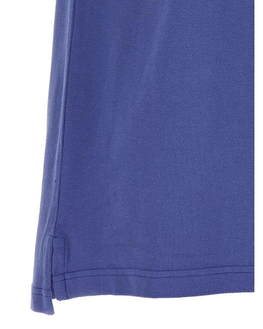 Etro Blue Paisley-Print Button Polo Shirt for men