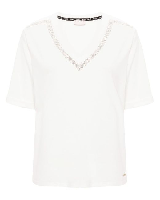 T-shirt con decorazione collana di Liu Jo in White