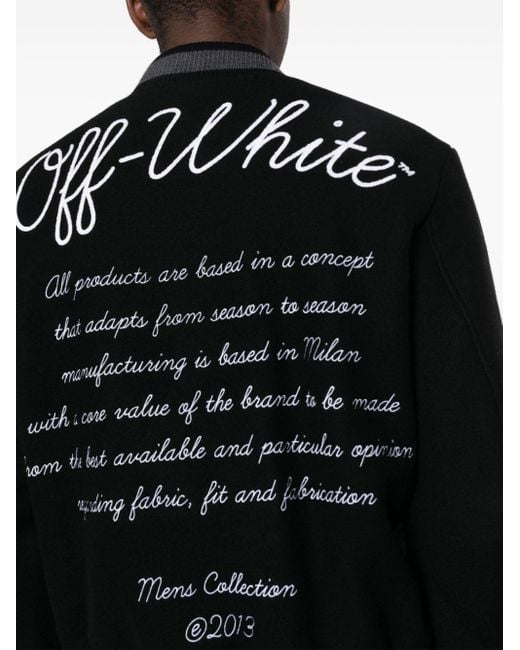 Off-White c/o Virgil Abloh Bomberjacke im College-Look in Black für Herren
