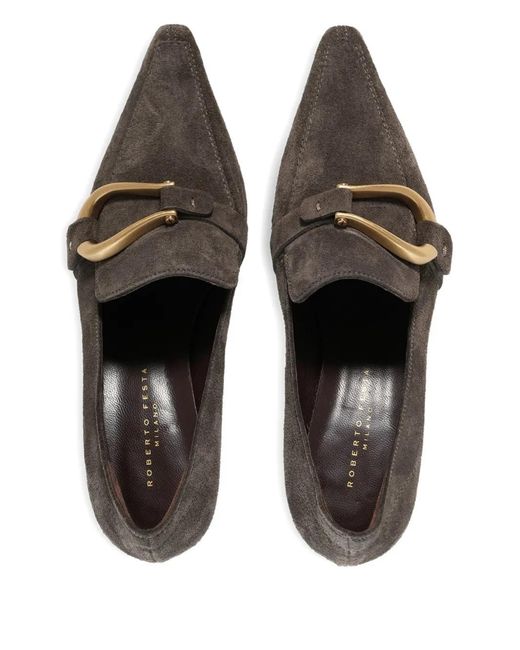 Roberto Festa Brown Ria Antiqued Pumps