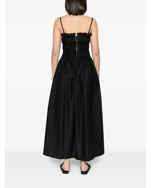 Liviana Conti Black Ruched-Bodice Midi Dress