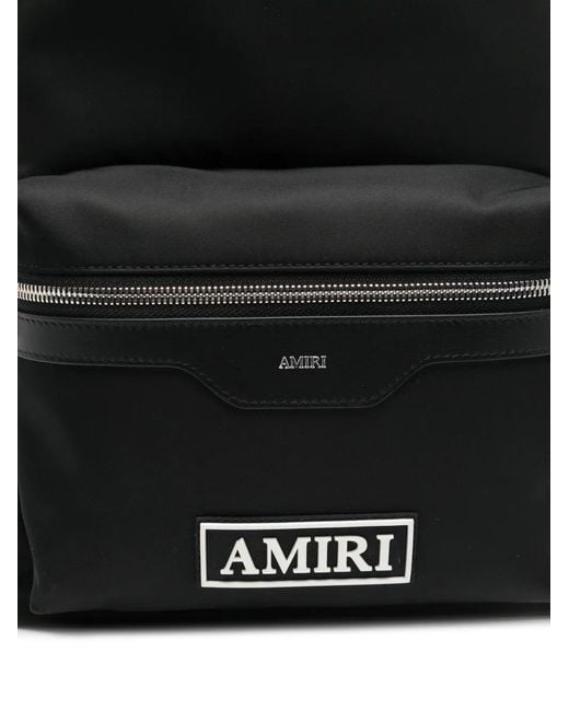Amiri Black Logo-Patch Zip-Fastening Backpack for men
