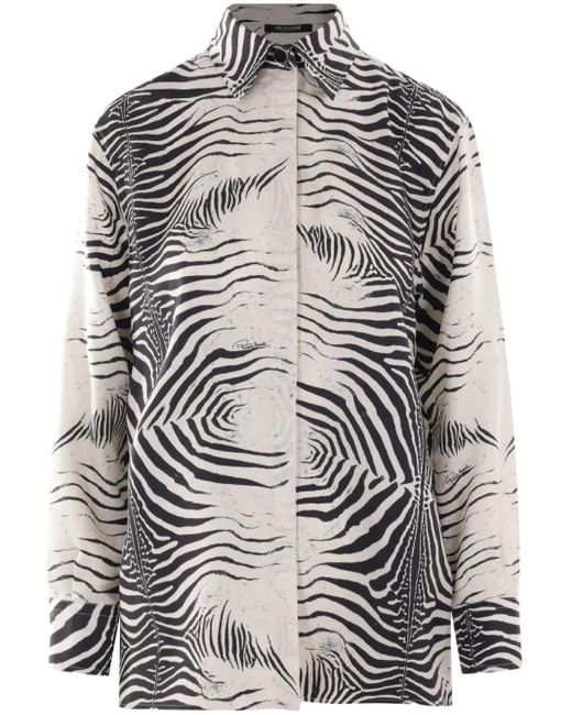 T-Shirt À Imprimé Zébré Roberto Cavalli en coloris Gray