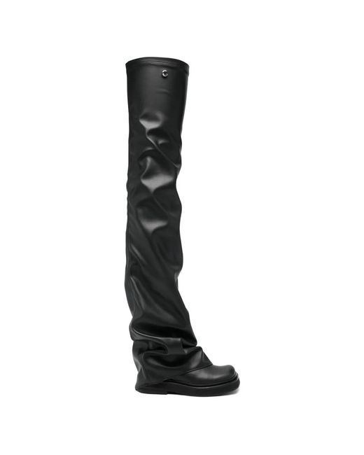 The Attico Black Round-Toe Boots