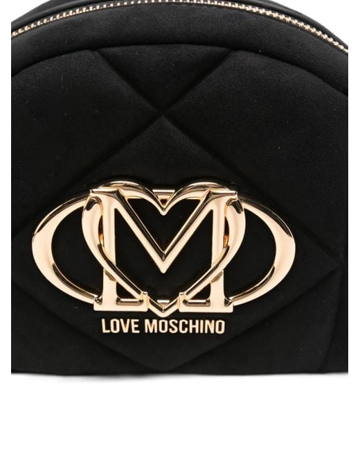 Borsa A Tracolla Con Placca Logo di Love Moschino in Black