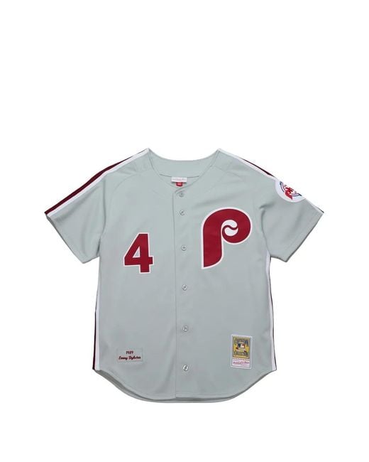 Mitchell & Ness Gray Lenny Dykstra Philadelphia Phillies 1989 Shirt for men