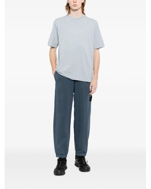 Stone Island Blue Pantalon De Jogging À Patch Logo for men