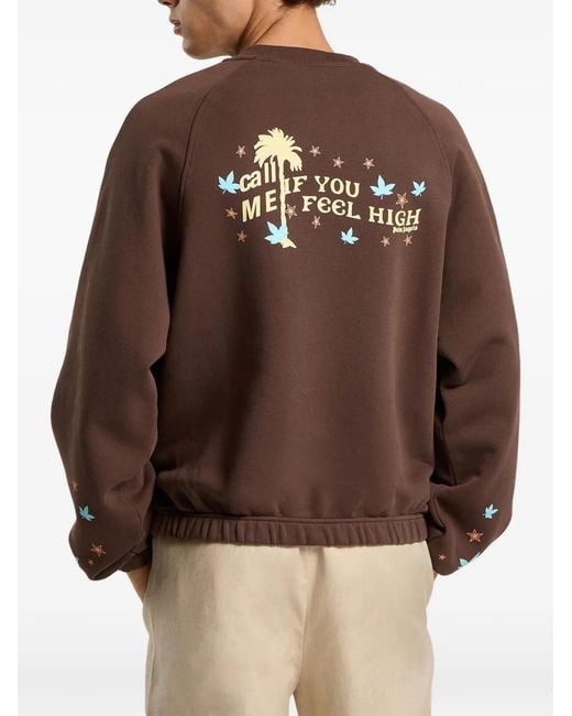 Palm Angels Brown Feel High Regular Crewneck Sweatshirt for men