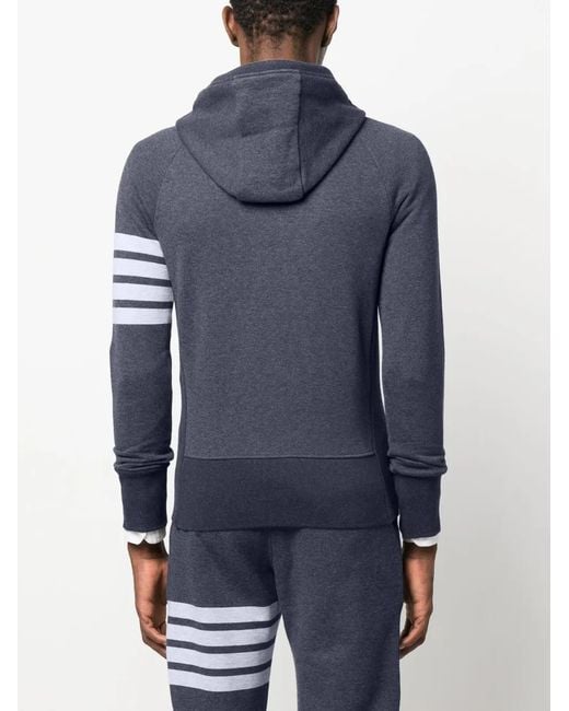 Thom Browne Blue Signature 4-Bar Stripe Hoodie for men
