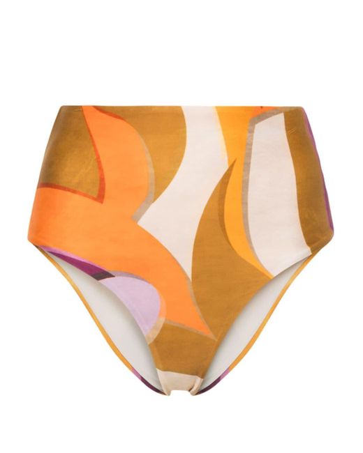 Raquel Diniz Orange X Lenny Niemeyer Abstract-print Bikini Bottom