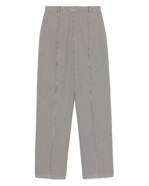 Styland Gray Houndstooth-Pattern Trousers