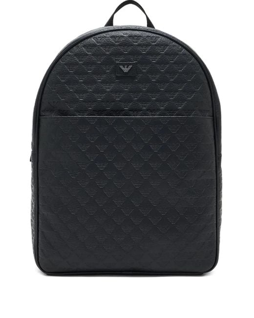 メンズ Emporio Armani ロゴエンボス バックパック Black
